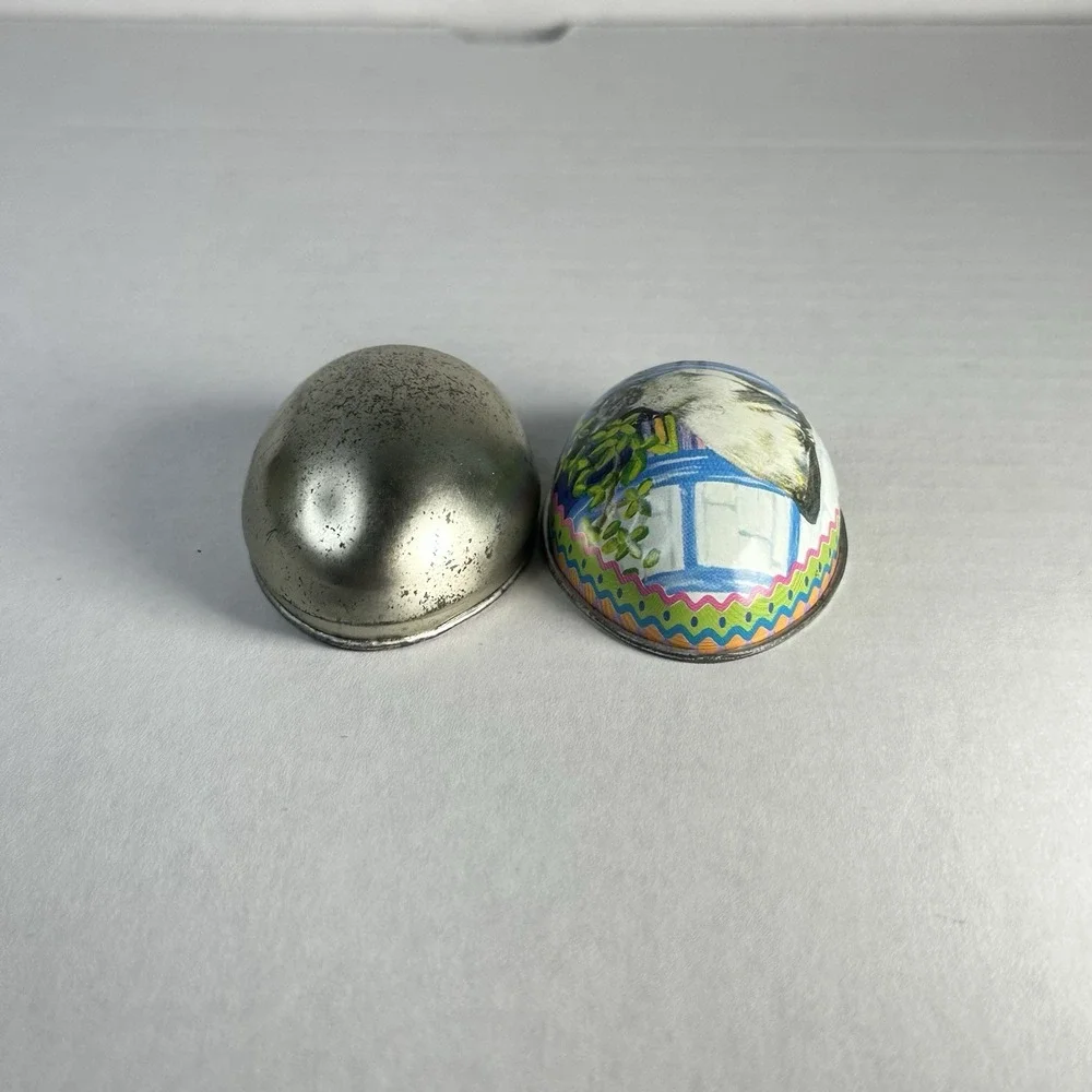 Vintage Cat Tin Egg Trinket Box – Siamese Cat Illustration, Rustic Cottage Decor